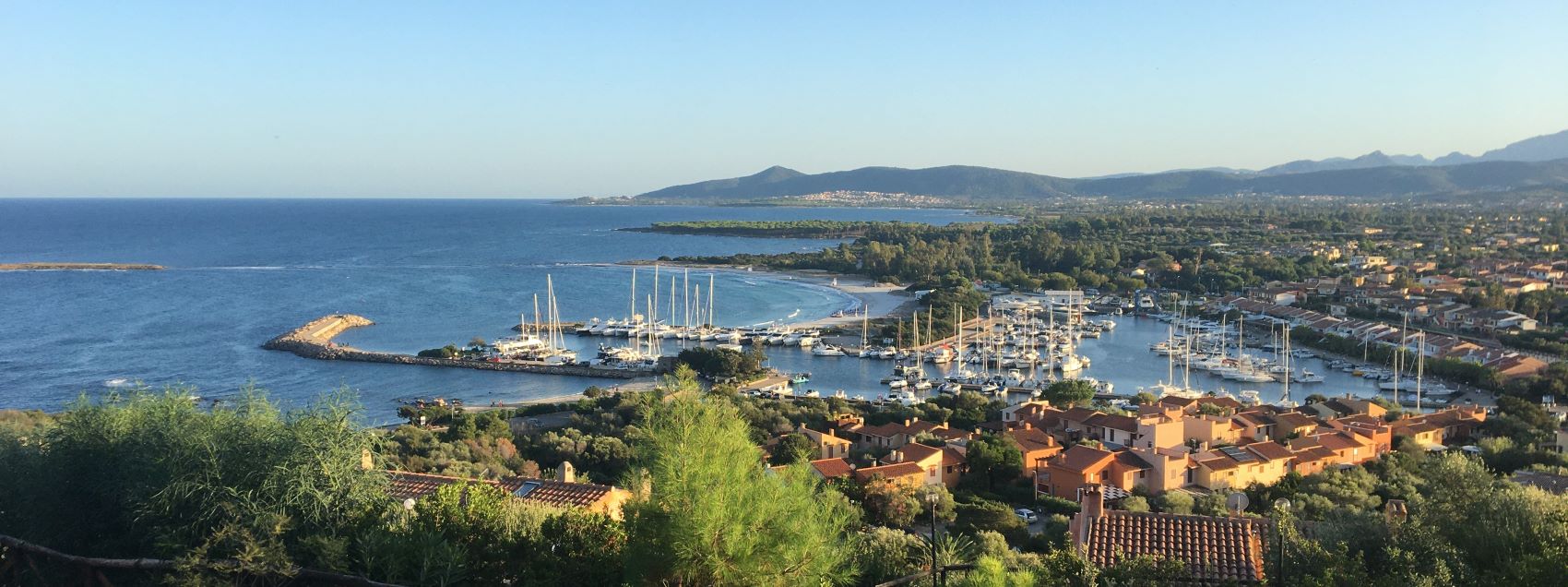 View to some town by the sea in Sardinia